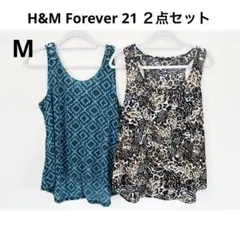 【M】H&M/フォーエバー21 総柄ノースリーブトップス2点セット