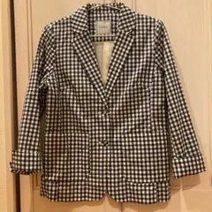 【新品】NIMES ギンガムチェックジャケット ネイビー✖️ホワイトのサムネイル