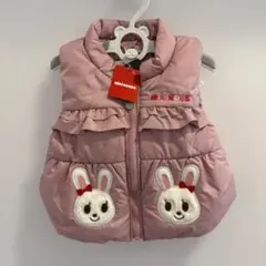 【美品】ミキハウス　防寒ベスト　80サイズ　うさこ　ピンク