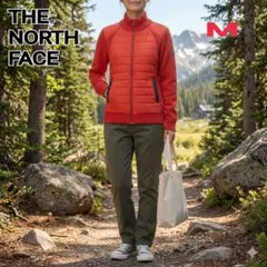 ノースフェイス　ドッキング　ダウンジャケット　ニット　オレンジ　M