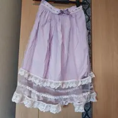 axes femme　 ラベンダー色レース使いチュールスカパン　150cm