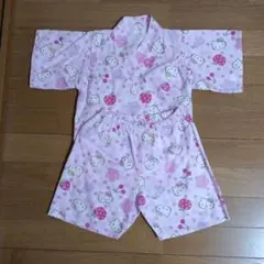 ハローキティ 浴衣 ピンク 110cm 綿100% 子供用　甚平のサムネイル