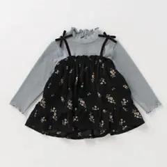 プティマイン　チュニック　花キャミソールドッキングTシャツ