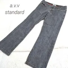 ✨️a.v.v standard　デザイン刺繍　ストレートジーンズ　グレー　36