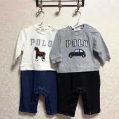 【美品】petit main×POLO 70cm カバーオール 2着セット