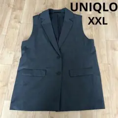 美品　ユニクロ UNIQLO ロングジレ グレー　XL ユニクロ大きいサイズ