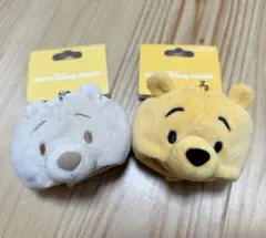 プーさん ファンキャップ キーホルダー ベージュ 黄色 2点セット ディズニー