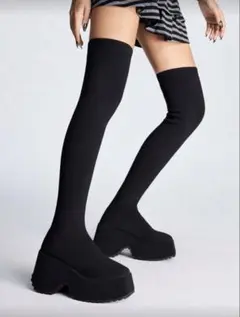 厚底ロングブーツ