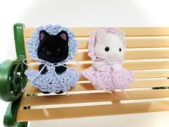 シルバニア小さい赤ちゃんサイズ ドレスとボンネット 4点セット