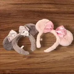 TDL カチューシャ 2色セット グレー　ピンク