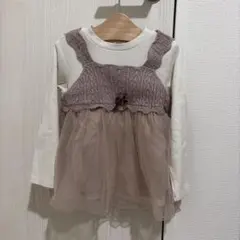 petitmain 110cm プティマイン　ニット×チュールチュニック