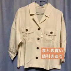 COLZA 七分袖 シャツジャケット アイボリー