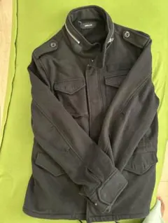 COMME CA ISM ブラック ミリタリージャケット L