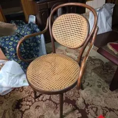 ヴィンテージ アームチェア ウッド ラタン