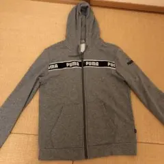 PUMA フード付きパーカー グレー L