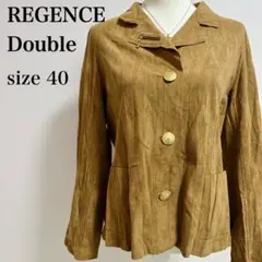 ダブル レジァンス アンティーク金ボタン エコレザー 高級志向スエードジャケット