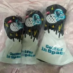 ゴルフ ヘッドカバー 3点セット Golfer in Space