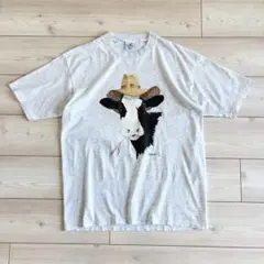 90s COW PRINT Tシャツ L アニマルTシャツ USA製のサムネイル