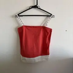 TOMMY キャミソール Mサイズ オレンジ/ホワイトのサムネイル