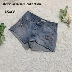 ベルシュカ　デニムコレクション　ショートパンツ　デニム　刺繍幾何学模様平成ギャル