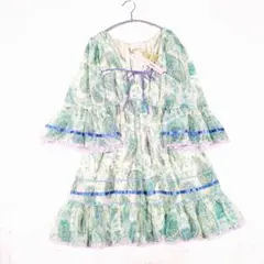 新品タグ付♡snidel♡フリルシフォン♡ミニOP♡ペイズリー♡Fサイズ