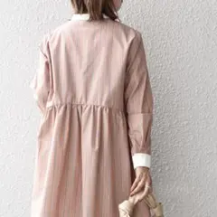 シップス　ブロードぺプラムブラウス　ブラウン