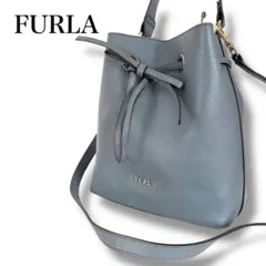春色✨FURLA フルラ コスタンザ ショルダーバッグ ハンドバッグ ブルー 青
