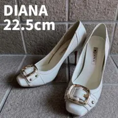 美品◆DIANA ダイアナ バックル付きスクエアトゥパンプス 22.5cm