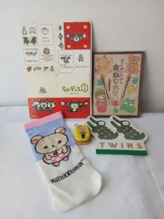 【平成レトロ雑貨】 NOVAうさぎ リラックマ シール メモ 民話本 5点セット