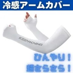 アームカバー UVカット 冷感 アイスシルク 男女兼用 アウトドア 白 M