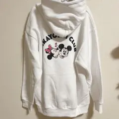 ディズニー なかよしクラブ ミッキー ミニー パーカー トレーナー 新品 白 L