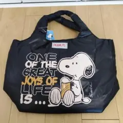 【新品】PEANUTS スヌーピー 中綿トートバッグ　黒