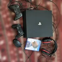 ps4pro 1TB コントローラー2個　ヘッドホン　マウス