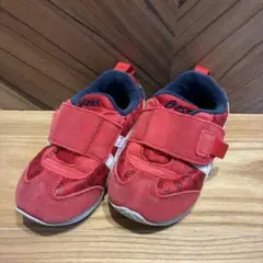 【中古】asics アシックス スニーカー 14.5 赤 ネイビー スクスク