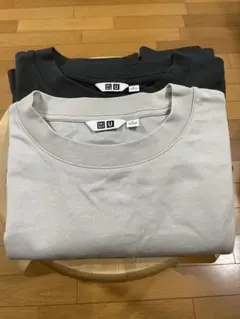 ユニクロuエアリズムコットンオーバーサイズ light gray、grayセット