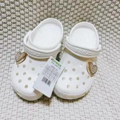 新品未使用　crocs クラシック グリッター クロッグ W7 23㎝　白のサムネイル
