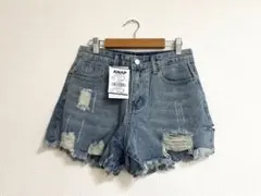 ANAP ダメージデニムショートパンツ Mサイズ ブルー