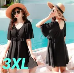 大きいサイズ 3XL ワンピース 水着 体型カバー フリル レディース プール海