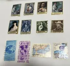 大幅値下げ‼️使用済レトロ外国切手セット スペインの歴史的人物ほか 12枚