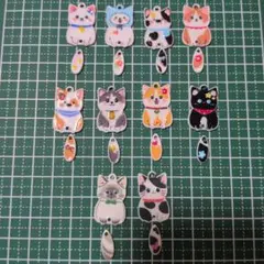 合金 猫型 チャーム 10個セット
