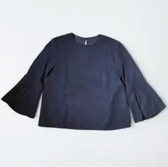 【美品】ROPE' PICNIC ネイビーフレアスリーブ シャツ ネル 38