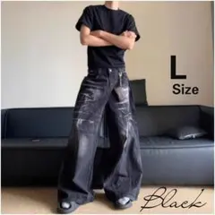 バギーデニム L 黒　 menes jaded london bigboy似