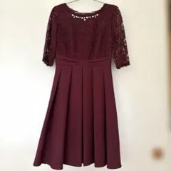 パーティドレス　ワインレッド
