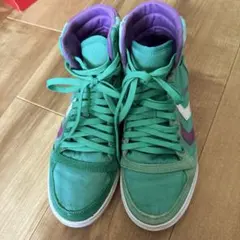 hummel ハイカットスニーカー グリーン パープルのサムネイル