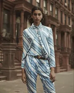 【J.W.ANDERSON】BLUE SILK tie neck shirtのサムネイル