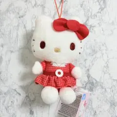 ハローキティ レトロワンピース ちょいデカマスコット 約15cm 赤