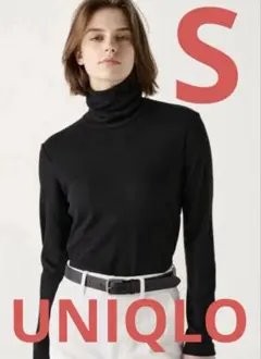 UNIQLO ヒートテックフリースタートルネックT 黒 ブラック