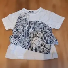 Otonato 花柄ストライプTシャツ 100サイズのサムネイル