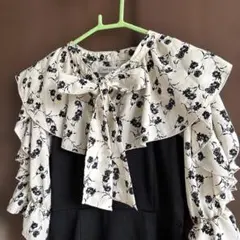 花柄ワンピース 半袖 花柄ショルダーオープンマーメイドワンピース マーメイド