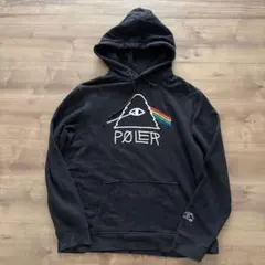 POLERポーラー プルオーバーパーカーブラック三角ロゴレインボー◆メンズMのサムネイル